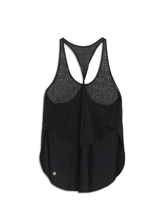 lululemon athletica Tops - NWOT Sheer Printed Black Lululemon Athletica Twist & Train Tank size 6